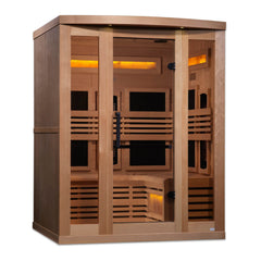 Golden Designs 3-Person Full Spectrum PureTech™ Near Zero EMF FAR Infrared Sauna with Himalayan Salt Bar - Select Saunas