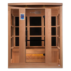 Golden Designs 3-Person Hotel Edition Full Spectrum PureTech™ Near Zero EMF FAR Infrared Sauna with Himalayan Salt Bar - Select Saunas