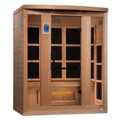 Golden Designs 3-Person Hotel Edition Full Spectrum PureTech™ Near Zero EMF FAR Infrared Sauna with Himalayan Salt Bar - Select Saunas