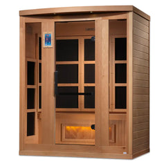 Golden Designs 3-Person Hotel Edition Full Spectrum PureTech™ Near Zero EMF FAR Infrared Sauna with Himalayan Salt Bar - Select Saunas