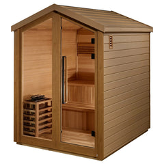 Golden Designs Kaarina 6 Person Outdoor Traditional Sauna GDI-8506-01 - Canadian Red Cedar Interior - Select Saunas