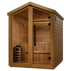 Golden Designs Kaarina 6 Person Outdoor Traditional Sauna GDI-8506-01 - Canadian Red Cedar Interior - Select Saunas