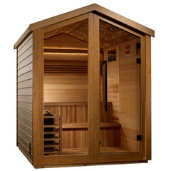 Golden Designs Kaarina 6 Person Outdoor Traditional Sauna GDI-8506-01 - Canadian Red Cedar Interior - Select Saunas