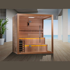 Golden Designs "Kuusamo Edition" 6 Person Traditional Sauna - Canadian Red Cedar Interior - Select Saunas