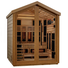 Golden Designs Loviisa 3 Person Hybrid PureTech™ Full Spectrum IR or Traditional Stove Outdoor Saunaa GDI-8523-01 - Canadian Red Cedar Interior - Select Saunas