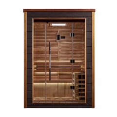 Golden Designs Narvik 2 Person Outdoor-Indoor Traditional Sauna GDI-8202-01 - Canadian Red Cedar Interior - Select Saunas
