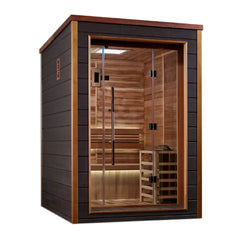 Golden Designs Narvik 2 Person Outdoor-Indoor Traditional Sauna GDI-8202-01 - Canadian Red Cedar Interior - Select Saunas