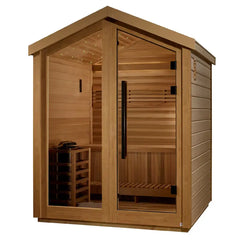 Golden Designs Savonlinna 3 Person Outdoor Traditional Sauna GDI-8503-01 - Canadian Red Cedar Interior - Select Saunas