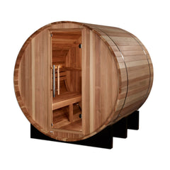 Golden Designs "St. Moritz" 2 Person Barrel Traditional Sauna - Pacific Cedar - Select Saunas