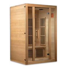Maxxus Seattle 2-Person Near Zero EMF Under 2MG FAR Infrared Sauna Canadian Hemlock - Natural - Select Saunas