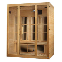 Maxxus Bellevue 3-Person Near Zero EMF Under 2MG FAR Infrared Sauna Canadian Hemlock - Natural - Select Saunas
