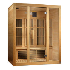 Maxxus Bellevue 3-Person Near Zero EMF Under 2MG FAR Infrared Sauna Canadian Hemlock - Natural - Select Saunas