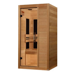 Maxxus S-Line Yoga 1-Person Low EMF FAR Infrared Sauna Canadian Hemlock - Natural - Select Saunas