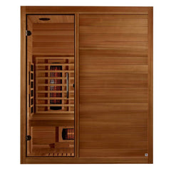 Maxxus S-Line Yoga 3-Person Full Spectrum Near Zero EMF Under 3MG FAR Infrared Sauna Canadian Hemlock - Natural - Select Saunas