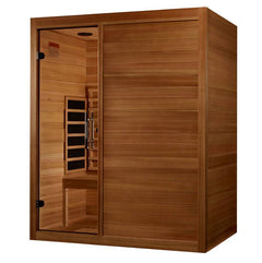 Maxxus S-Line Yoga 3-Person Full Spectrum Near Zero EMF Under 3MG FAR Infrared Sauna Canadian Hemlock - Natural - Select Saunas