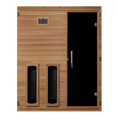 Maxxus S-Line Yoga 3-Person Full Spectrum Near Zero EMF Under 3MG FAR Infrared Sauna Canadian Hemlock - Natural - Select Saunas