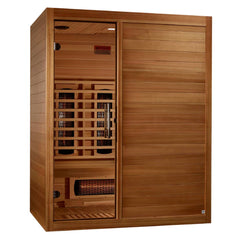 Maxxus S-Line Yoga 3-Person Full Spectrum Near Zero EMF Under 3MG FAR Infrared Sauna Canadian Hemlock - Natural - Select Saunas
