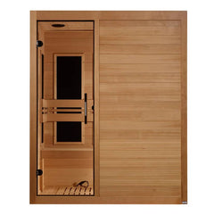 Maxxus S-Line Yoga 3-Person Low EMF Between 5-10MG FAR Infrared Sauna Canadian Hemlock - Natural - Select Saunas