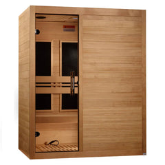 Maxxus S-Line Yoga 3-Person Low EMF Between 5-10MG FAR Infrared Sauna Canadian Hemlock - Natural - Select Saunas