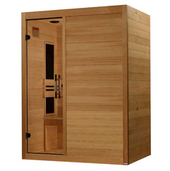 Maxxus S-Line Yoga 3-Person Low EMF Between 5-10MG FAR Infrared Sauna Canadian Hemlock - Natural - Select Saunas