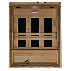 Maxxus S-Line Yoga 3-Person Low EMF Between 5-10MG FAR Infrared Sauna Canadian Hemlock - Natural - Select Saunas