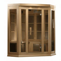 Maxxus 3-Person Corner Low EMF FAR Infrared Sauna Canadian Hemlock - Select Saunas