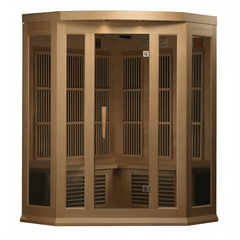 Maxxus 3-Person Corner Low EMF FAR Infrared Sauna Canadian Hemlock - Select Saunas