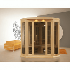 Maxxus 3-Person Corner Low EMF FAR Infrared Sauna Canadian Hemlock - Select Saunas