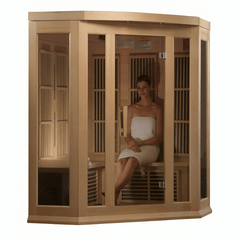 Maxxus 3-Person Corner Low EMF FAR Infrared Sauna Canadian Hemlock - Select Saunas