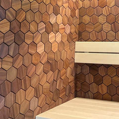 EmotionWood Promenade XL Thermo-Abachi Decorative Sauna Wall Panel, 18.11" x 20.08" - Select Saunas