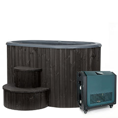 SaunaLife S2BC 2-Person Cold/Hot Immersion Tub with AP-1 Chiller/Heater, Black - Select Saunas