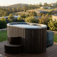 SaunaLife S2BC 2-Person Cold/Hot Immersion Tub with AP-1 Chiller/Heater, Black - Select Saunas