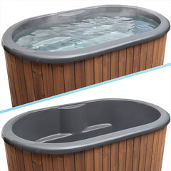 SaunaLife S2NC 2-Person Cold/Hot Immersion Tub with AP-1 Chiller/Heater, Natural - Select Saunas