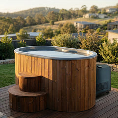 SaunaLife S2NC 2-Person Cold/Hot Immersion Tub with AP-1 Chiller/Heater, Natural - Select Saunas
