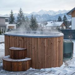 SaunaLife S2NC 2-Person Cold/Hot Immersion Tub with AP-1 Chiller/Heater, Natural - Select Saunas