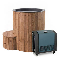 SaunaLife S1NC 1-Person Cold/Hot Immersion Tub with FDC-1A Chiller/Heater, Natural - Select Saunas
