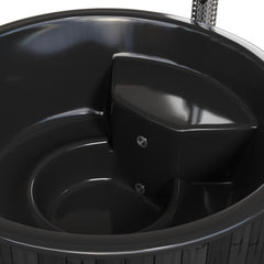 SaunaLife S6B 7-Person Wood-Burning Hot Tub, Black - Select Saunas