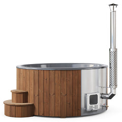 SaunaLife S6N 7-Person Wood-Burning Hot Tub, Natural - Select Saunas