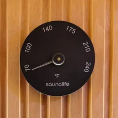 SaunaGear Round Fahrenheit Thermometer by SaunaLife - Select Saunas