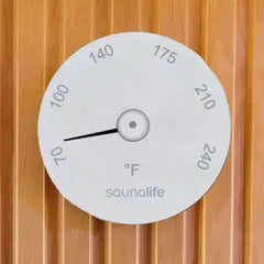 SaunaGear Round Fahrenheit Thermometer by SaunaLife - Select Saunas