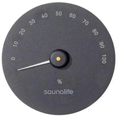 SaunaGear Round Hygrometer by SaunaLife, Black
