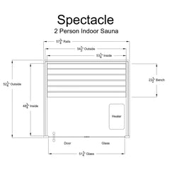 Almost Heaven Spectacle 2-Person Indoor Sauna - Select Saunas