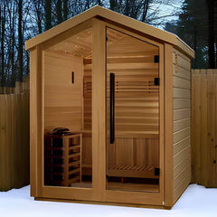 Golden Designs Savonlinna - 3 Person Outdoor Traditional Sauna - Pacific Cedar - Select Saunas