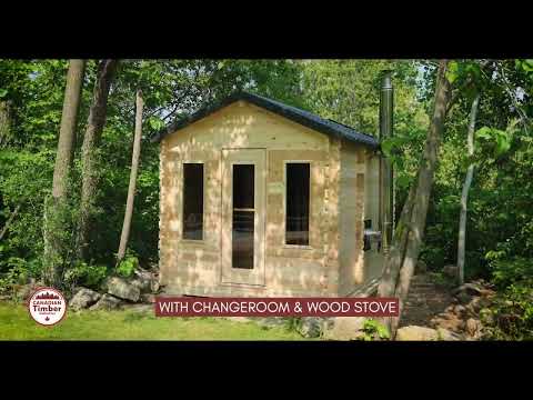 Georgian Cabin Sauna with Changeroom - Dundalk Leisurecraft Canadian Timber Collection, 2-6 Person Capacity