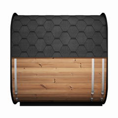 SaunaLife CL7G 6-Person Outdoor Cube Cabin Sauna with Full Glass Front & LED Lighting - Select Saunas