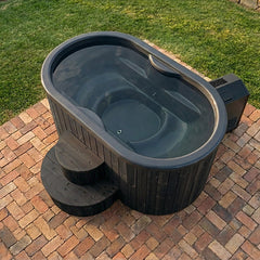 SaunaLife S2BC 2-Person Cold/Hot Immersion Tub with AP-1 Chiller/Heater, Black - Select Saunas