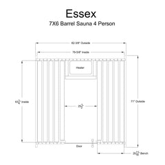 Almost Heaven Essex 4-Person Classic Barrel Sauna - Select Saunas