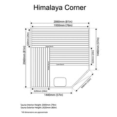 Almost Heaven Himalaya Corner 6-Person Indoor Traditional Sauna - Select Saunas