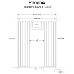 Almost Heaven Phoenix 6-Person Luxury Barrel Sauna - Select Saunas