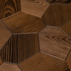 EmotionWood Hexagon Thermo-Ash Brushed Decorative Sauna Wall Panel, 16.14"x16.14" - Select Saunas